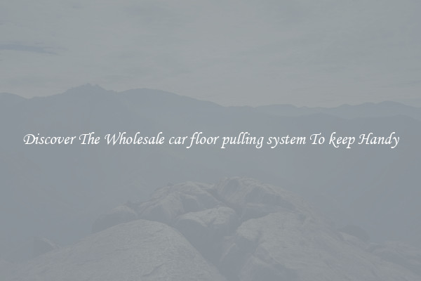 Discover The Wholesale car floor pulling system To keep Handy