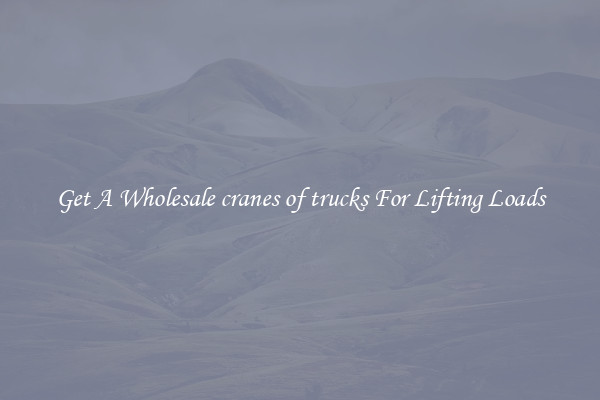 Get A Wholesale cranes of trucks For Lifting Loads