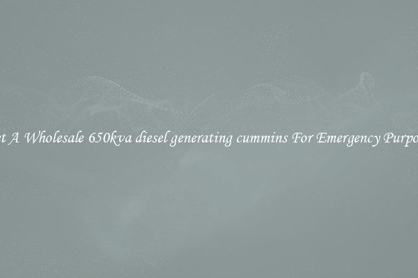 Get A Wholesale 650kva diesel generating cummins For Emergency Purposes