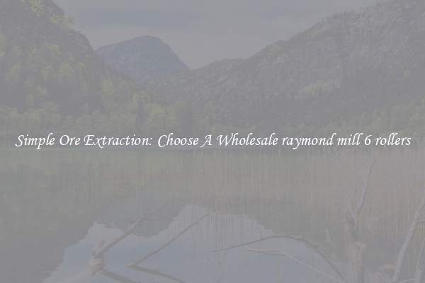 Simple Ore Extraction: Choose A Wholesale raymond mill 6 rollers