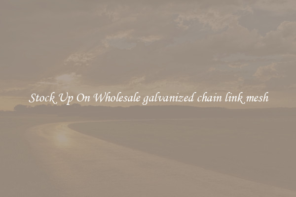 Stock Up On Wholesale galvanized chain link mesh
