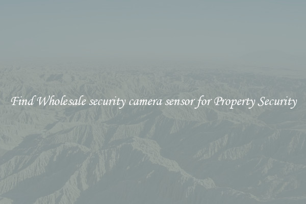 Find Wholesale security camera sensor for Property Security